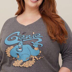 Torrid Size 6(30/32) Disney Aladdin Genie Cozy Fleece V-Neck Sweatshirt
